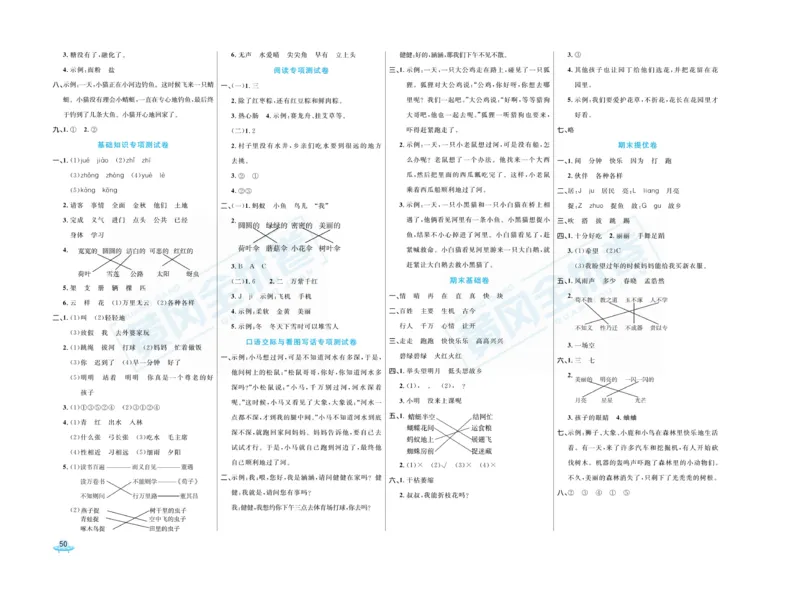 《黄冈全优卷》语文1年级下册（RJ）_一年级上下册资料_小学一年级学习资料-25年更新版_1-02、小学一年级语文下册_3-6-2-2、练习题、作业、专项、试卷_部编（人教）版_电子册类