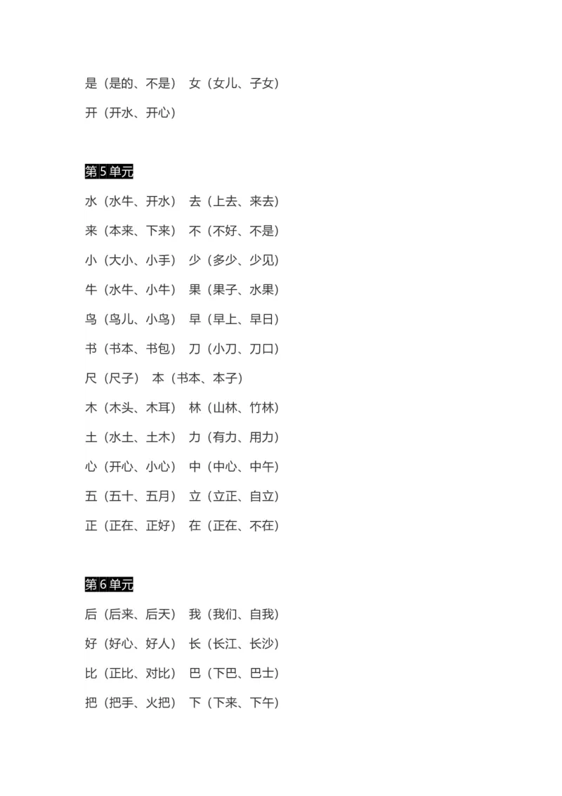 小学一年级上册语文-语文生字组词、读读说说、拼音学习资料_一年级上下册资料_小学一年级学习资料-25年更新版_1-01、小学一年级语文上册_01、知识汇总