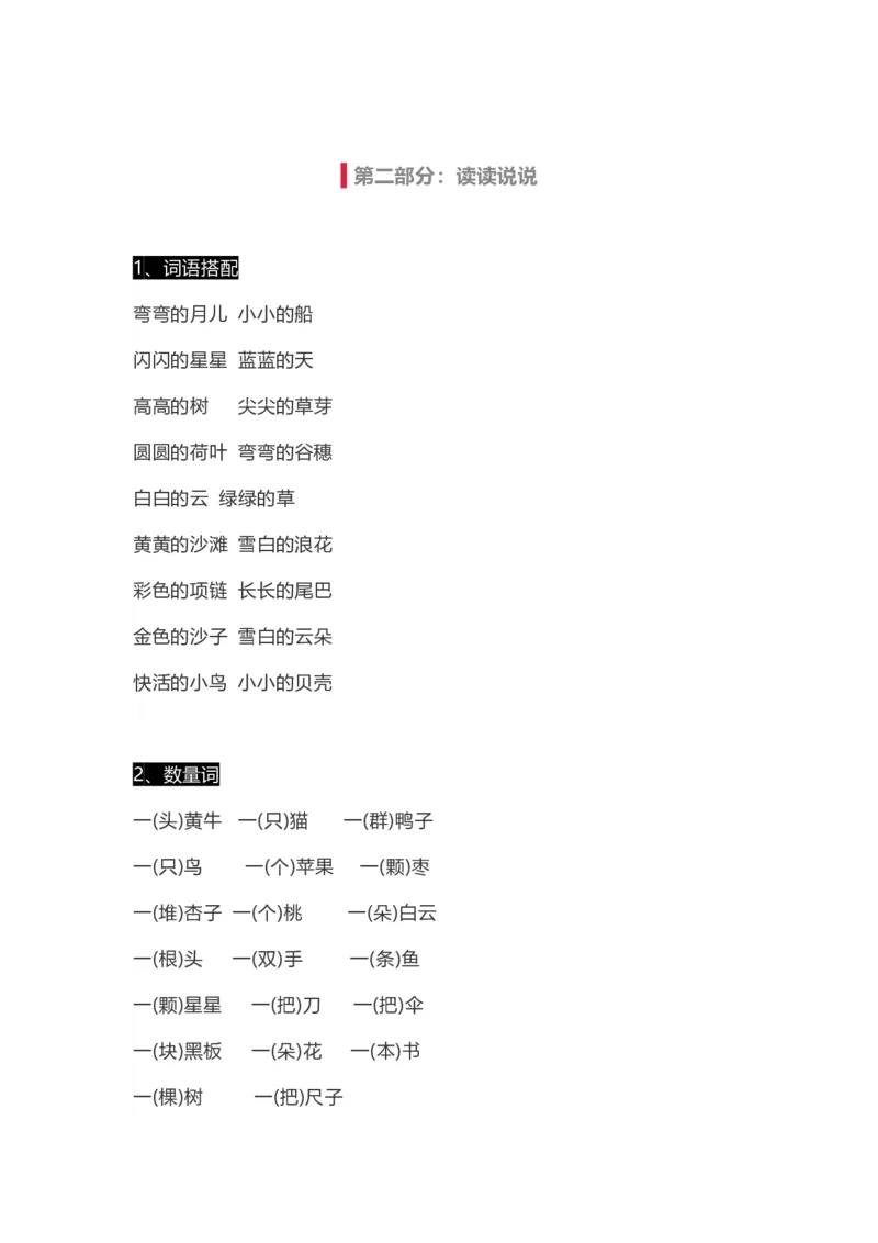 小学一年级上册语文-语文生字组词、读读说说、拼音学习资料_一年级上下册资料_小学一年级学习资料-25年更新版_1-01、小学一年级语文上册_01、知识汇总