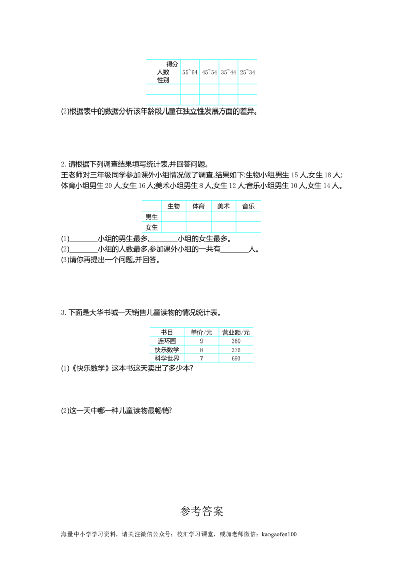 小学三年级下册（三下）人教版数学第三单元检测.1._三年级上下册资料_三年级上语数英上下册学习资料_3-8-4、小学三年级数学下册_人教版_3、单元测试卷