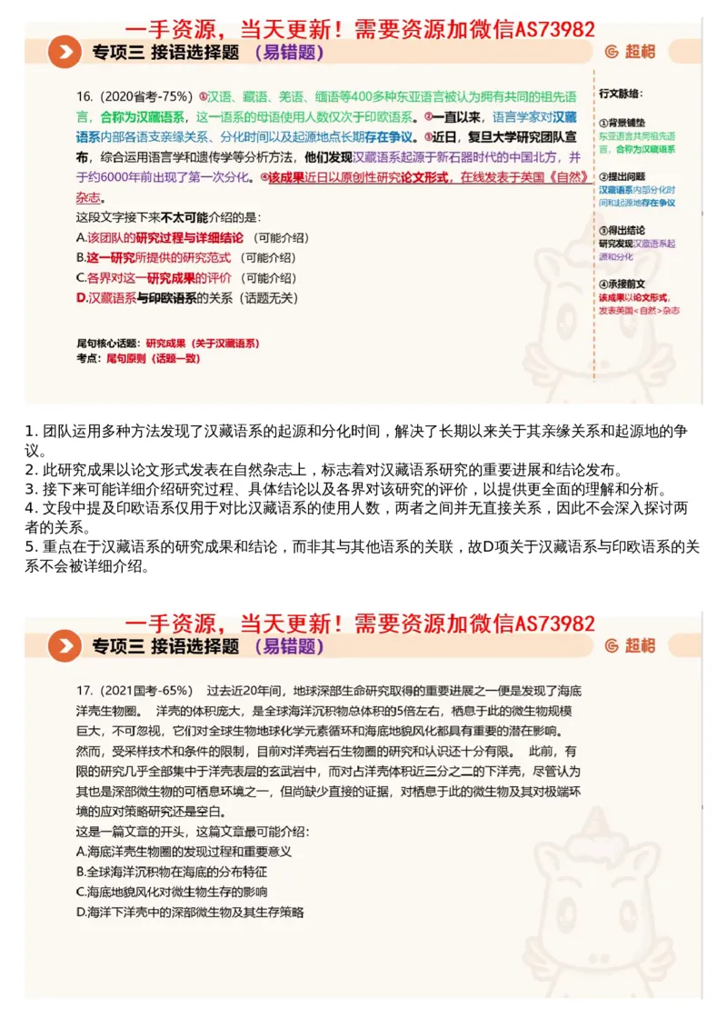 03言语专项刷题3_文字解析版_2026考公资料_（05）超格_行测申论2025超格合集(行测&申论&政治理论)_行测申论2025省考超格超大杯刷题课（五合一）_超格五合一文字解析版_言语理解