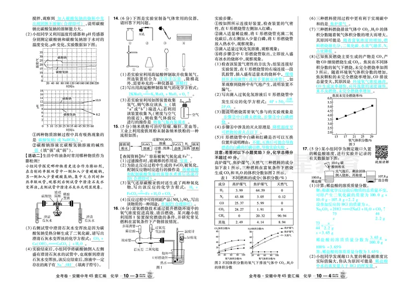 2026《中考化学45套》安徽_2026《中考》数学、英语、物理+化学安徽、河北、河南、山西、辽宁、湖北_2026《中考化学45套》_答案版