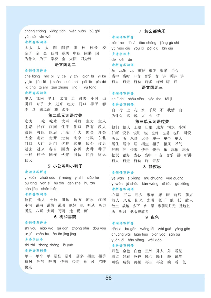拼音丨看拼育写词语生字注音语文1年级下册_一年级上下册资料_小学一年级学习资料-25年更新版_1-02、小学一年级语文下册_3-6-2-1、复习、知识点、归纳汇总_部编（人教）版_拼音生字