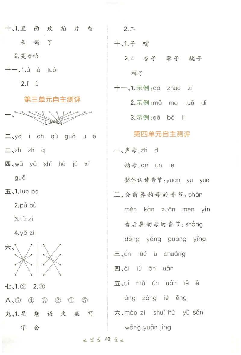 一本小学语文同步训练1年级上册--自主测评卷_25秋小学语数英习题试卷_语文_一本自主测评卷语文25年上册