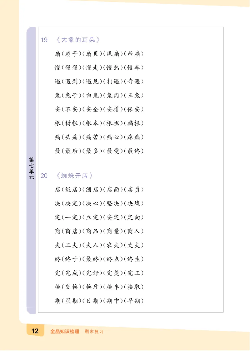 二（下）语文：全品知识梳理（期末复习版）24春版_二年级上下册资料_小学二年级学习资料-25年更新版_2-02、小学二年级语文下册_2-2-2、练习题、作业、试题、试卷_专项练习