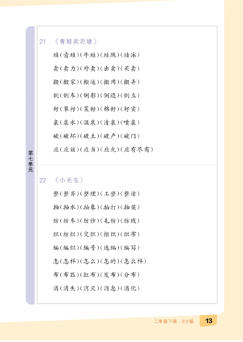 二（下）语文：全品知识梳理（期末复习版）24春版_二年级上下册资料_小学二年级学习资料-25年更新版_2-02、小学二年级语文下册_2-2-2、练习题、作业、试题、试卷_专项练习