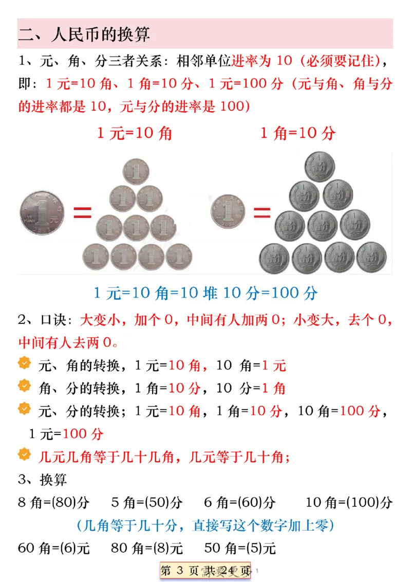 一年级数学下册人民币必考知识汇总(1)_一年级上下册资料_一年级下册小红书同款资料_一下语文_一年级下册免费资料库_一年级下册免费资料库