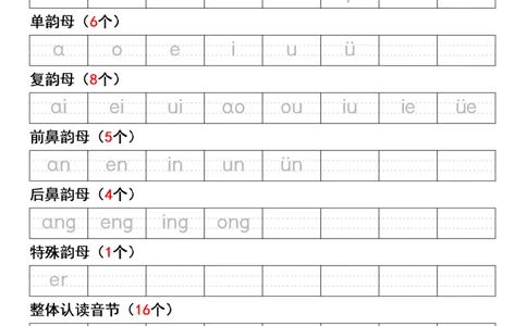 拼音默写-描红版(2)_一年级上下册资料_一年级上册小红书同款资料_语文