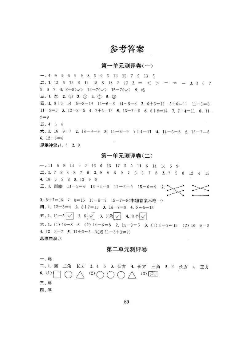 最新苏教版一年级数学下册试卷1全程测评卷(全套附答案)_一年级上下册资料_小学一年级学习资料-25年更新版_1-04、小学一年级数学下册_1-4-2、练习题、作业、试题、试卷_苏教版_期末测试卷