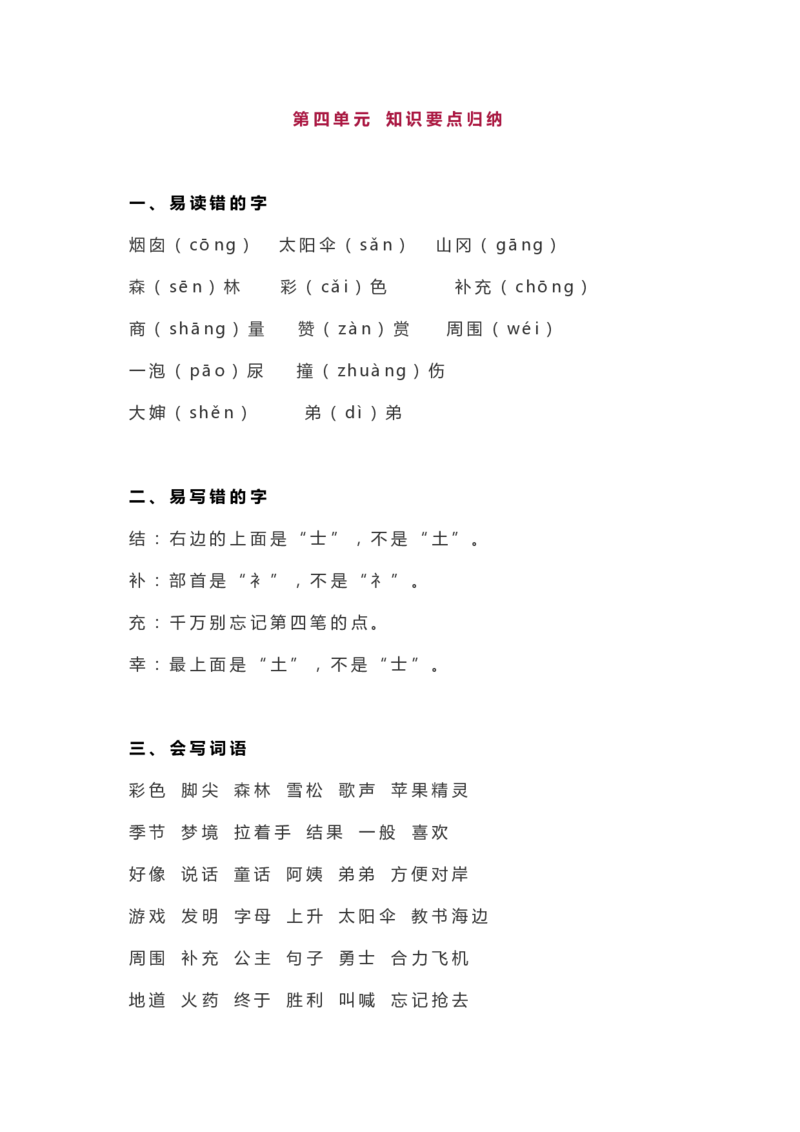 全册知识要点汇总_二年级上下册资料_二年级语数英上下册学习资料_3-7-2、小学二年级语文下册_统编、部编、人教（语文全国统一只有一个版）_1、知识点总结_期末总复习
