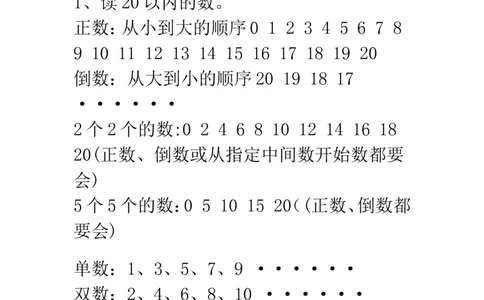 新人教版一年级数学上册知识点汇总_一年级上下册资料_小学一年级学习资料-25年更新版_1-03、小学一年级数学上册_人教版_01、知识汇总