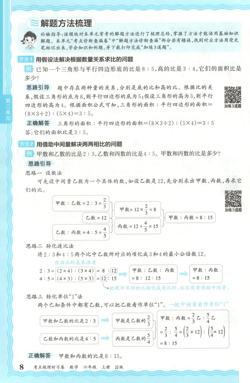 六年级数学上册冀教版25秋《王朝霞考点梳理时习卷》补缺手册_25秋小学语数英习题试卷_数学_冀教版_1-6年级数学上册冀教版25秋《王朝霞考点梳理时习卷》