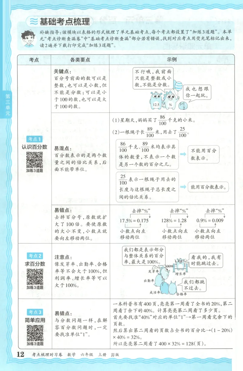 六年级数学上册冀教版25秋《王朝霞考点梳理时习卷》补缺手册_25秋小学语数英习题试卷_数学_冀教版_1-6年级数学上册冀教版25秋《王朝霞考点梳理时习卷》