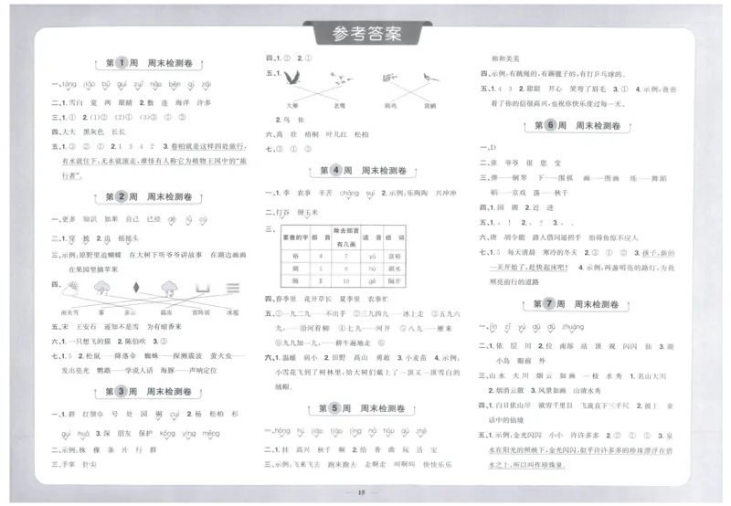 二年级语文上册人教版25秋《阳光同学提优新卷》周末小测卷_25秋小学语数英习题试卷_语文_语文《阳光同学提优新卷》_二年级语文上册人教版25秋《阳光同学提优新卷》
