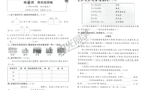 二年级语文上册人教版25秋《阳光同学提优新卷》周末小测卷_25秋小学语数英习题试卷_语文_语文《阳光同学提优新卷》_二年级语文上册人教版25秋《阳光同学提优新卷》