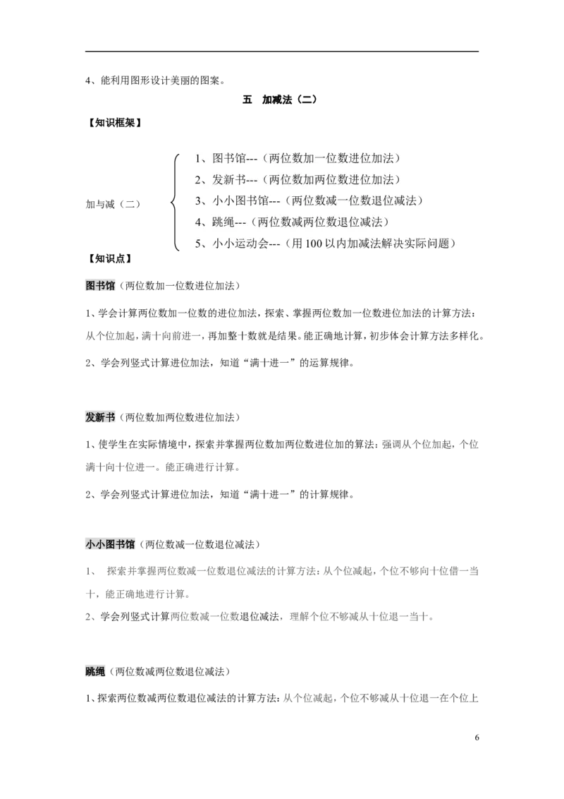 一年级数学下册知识点归纳(北师大版)_一年级上下册资料_小学一年级学习资料-25年更新版_1-04、小学一年级数学下册_1-4-1、复习、知识点、归纳汇总_北师大版