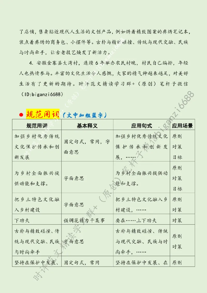 0326---标注绿-让乡村文化迸发新活力_2026考公资料_（57）申论材料_00、笔杆子晨读材料_2024笔杆子晨读_笔杆子2024年3月资料（请及时保存，不得用于其他任何用途）
