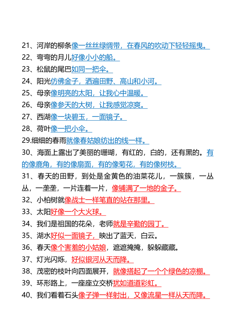 二（下）语文课文重点句子仿写_二年级上下册资料_小学二年级学习资料-25年更新版_2-02、小学二年级语文下册_2-2-2、练习题、作业、试题、试卷_专项练习_精品专项训练