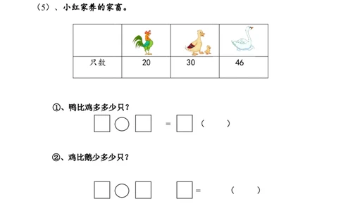 人教版一年级下学期数学第6单元试卷《100以内的加法和减法一》试题2_一年级上下册资料_一年级上语数英上下册学习资料_3-6-4、小学一年级数学下册_人教版_3、单元测试卷