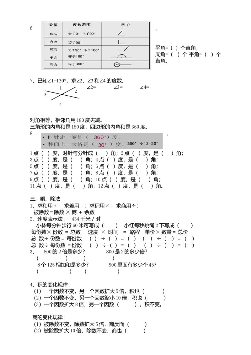 人教版四年级上册基本数学概念题_小学数学母题大全一二三四五六年级上下册一题多解题母题解_练习题大全_赠送-4年级复习应用题资料