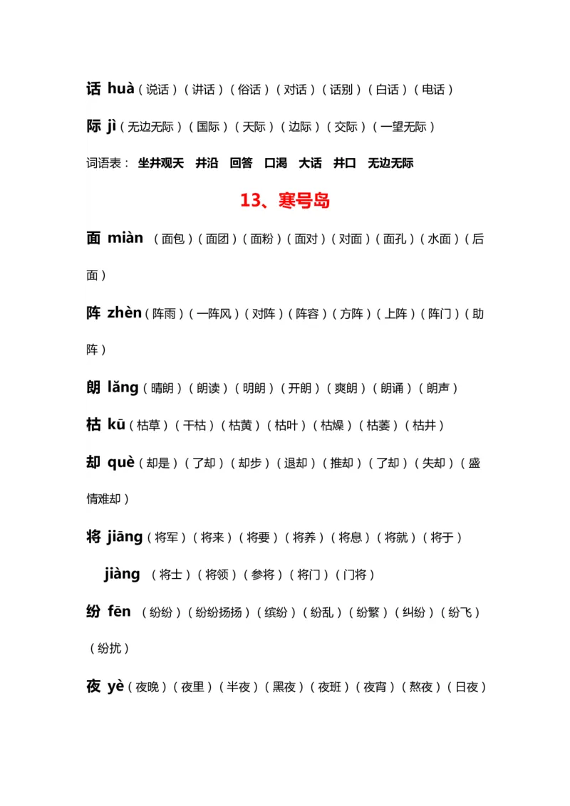 全册生字拼音组词_二年级上下册资料_二年级语数英上下册学习资料_3-7-1、小学二年级语文上册_统编、部编、人教（语文全国统一只有一个版）_6、专项练习_字词句子