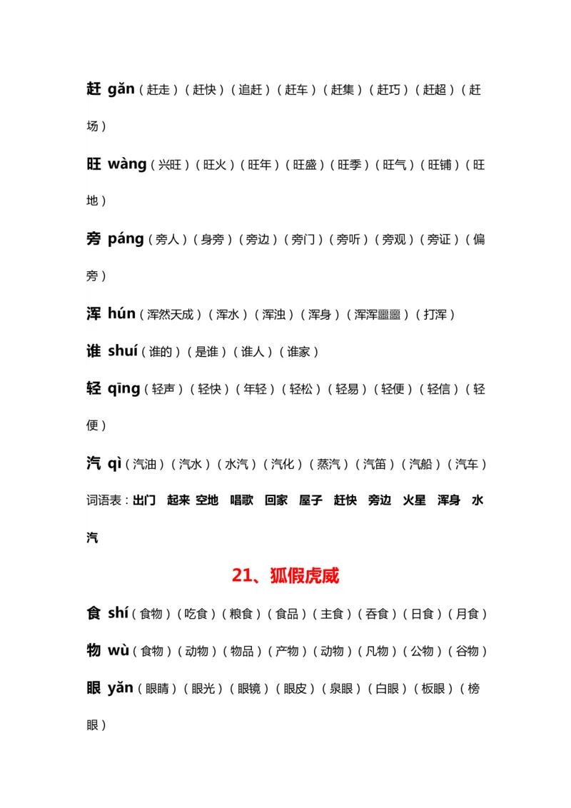 全册生字拼音组词_二年级上下册资料_二年级语数英上下册学习资料_3-7-1、小学二年级语文上册_统编、部编、人教（语文全国统一只有一个版）_6、专项练习_字词句子