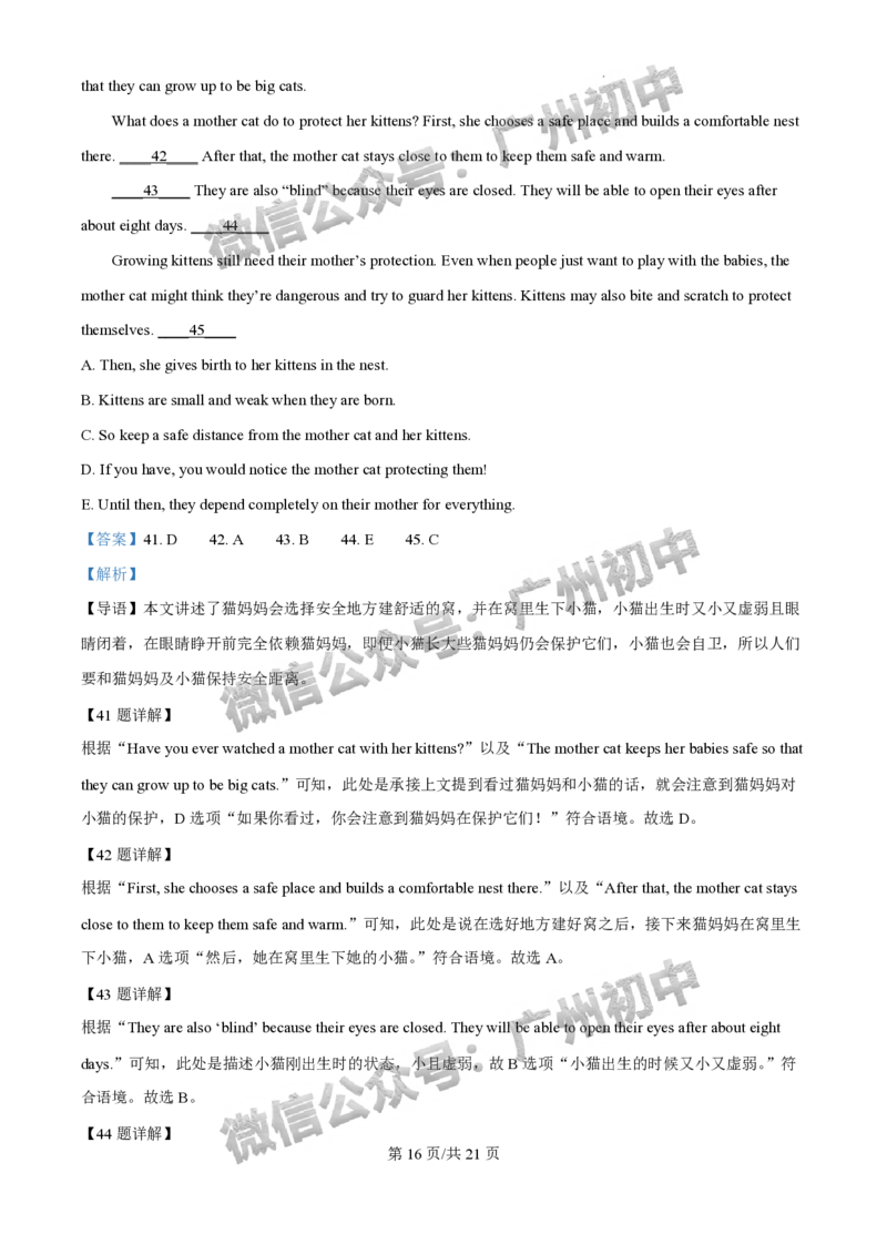 2025荔湾区中考一模英语试题（答案解析）_广州九上月考+期中+期末+一模二模+中考真题_广州2025年中考一模_2025年11区中考一模_荔湾区