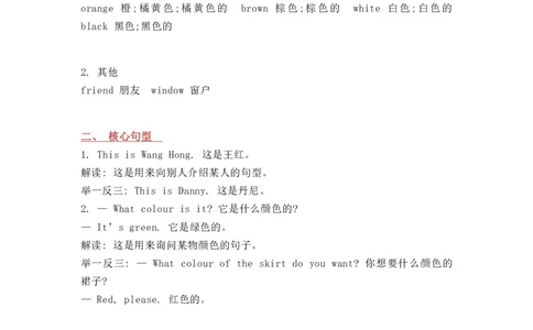冀教版英语三年级上册Unit2单元知识点_三年级上下册资料_三年级上语数英上下册学习资料_3-8-5、小学三年级英语上册_冀教版_1、知识点总结
