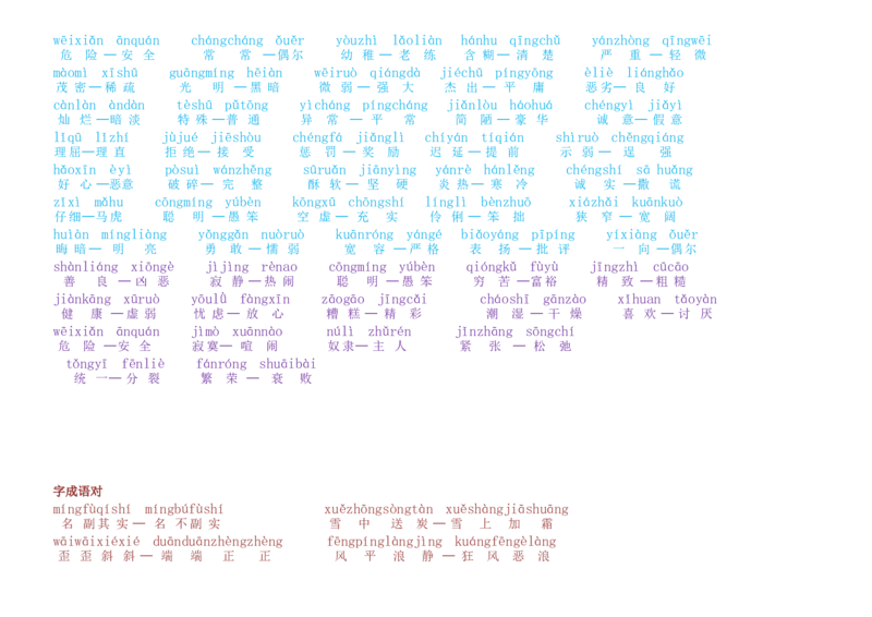 小学一年级上册-反义词带拼音_一年级上下册资料_小学一年级学习资料-25年更新版_1-01、小学一年级语文上册_01、知识汇总