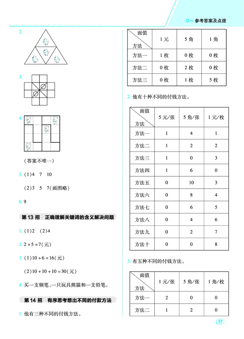 典中点一年级数学下（JJ版）_一年级上下册资料_小学一年级学习资料-25年更新版_1-04、小学一年级数学下册_1-4-2、练习题、作业、试题、试卷_冀教版_课时练