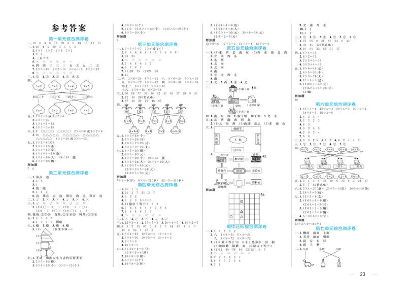 《黄冈名师》试卷-数学2年级上册（54QD）_二年级上下册资料_小学二年级学习资料-25年更新版_2-03、小学二年级数学上册_2-3-2、练习题、作业、试题、试卷_青岛54版_电子册类