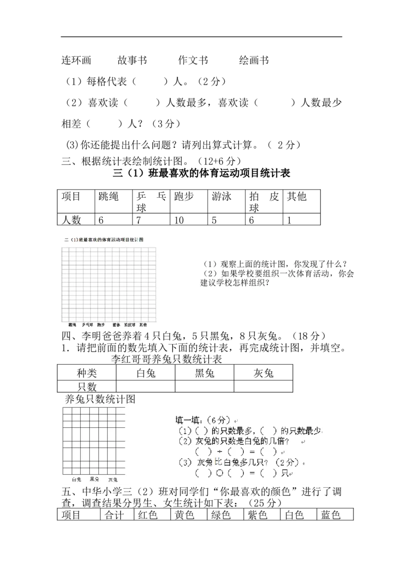 小学三年级下册西师版数学第六单元检测卷.1+参考答案_三年级上下册资料_三年级上语数英上下册学习资料_3-8-4、小学三年级数学下册_西师版_3、单元测试卷