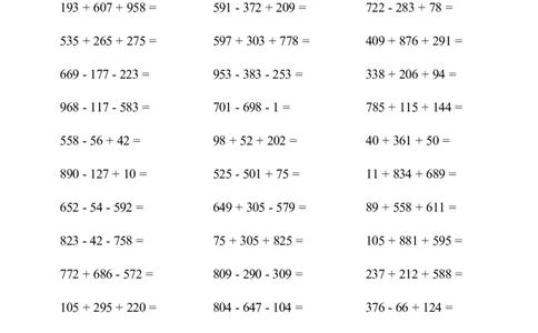 口算题(加法交换律和结合律)1000题_小学数学口算计算速算练习1（1-6）题目类型全_四年级_口算4年级下册11500题_4下口算题(加法交换律和结合律)1000题