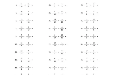 分数加减乘除混合第1-20篇（高级）_小学数学口算竖式脱式计算应用题一二三四五六年级上下册电_小学数学口算题库电子版（1-6）_小学数学口算五年级_口算题适合5年级