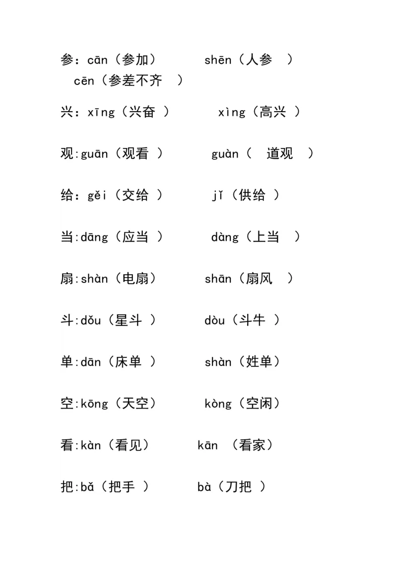 小学一年级上册语文资料-语文多音字汇总_一年级上下册资料_小学一年级学习资料-25年更新版_1-01、小学一年级语文上册_01、知识汇总
