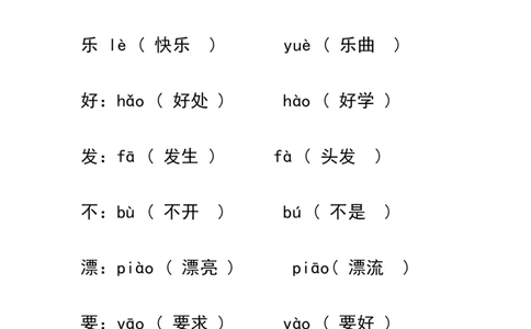 小学一年级上册语文资料-语文多音字汇总_一年级上下册资料_小学一年级学习资料-25年更新版_1-01、小学一年级语文上册_01、知识汇总