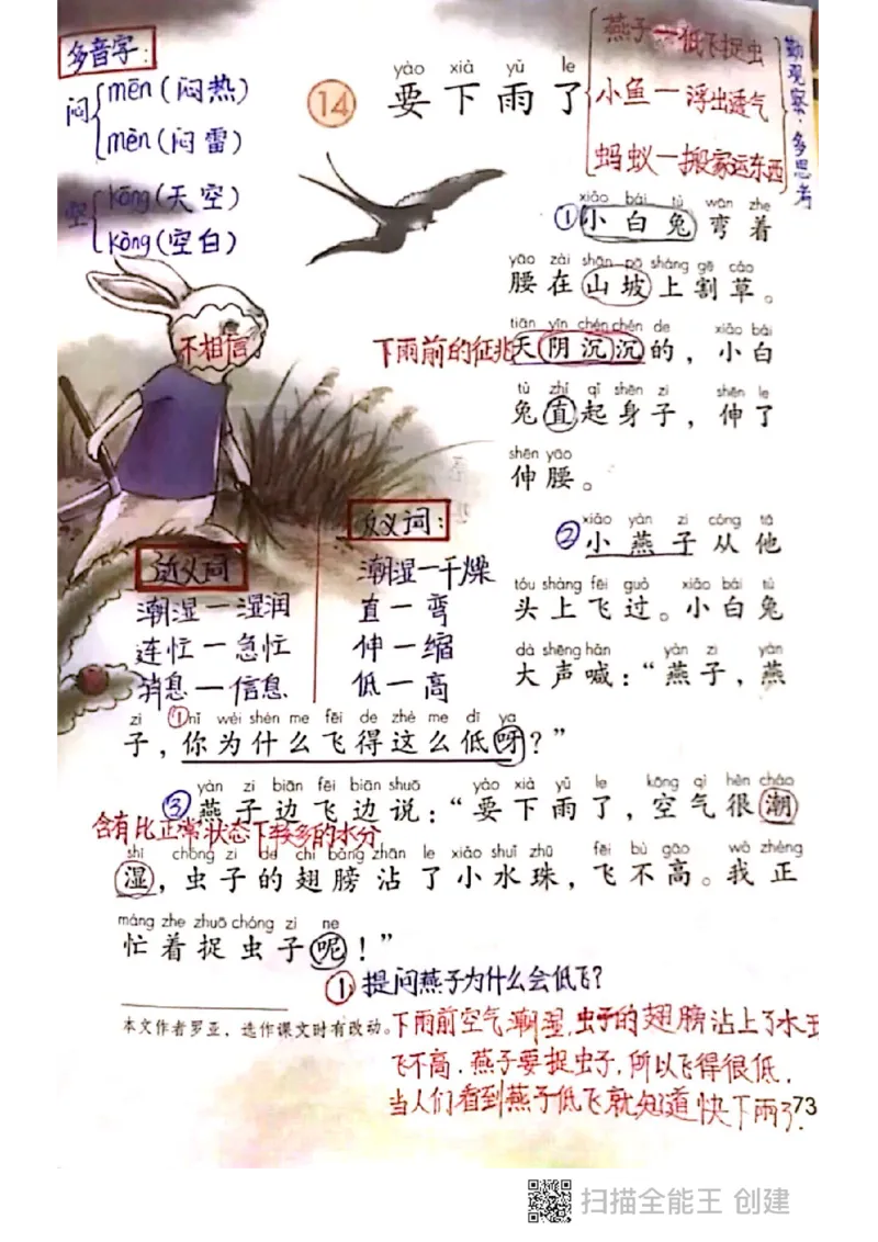 一年级下册课本课堂笔记扫描件_一年级上下册资料_小学一年级学习资料-25年更新版_1-02、小学一年级语文下册_3-6-2-1、复习、知识点、归纳汇总_部编（人教）版