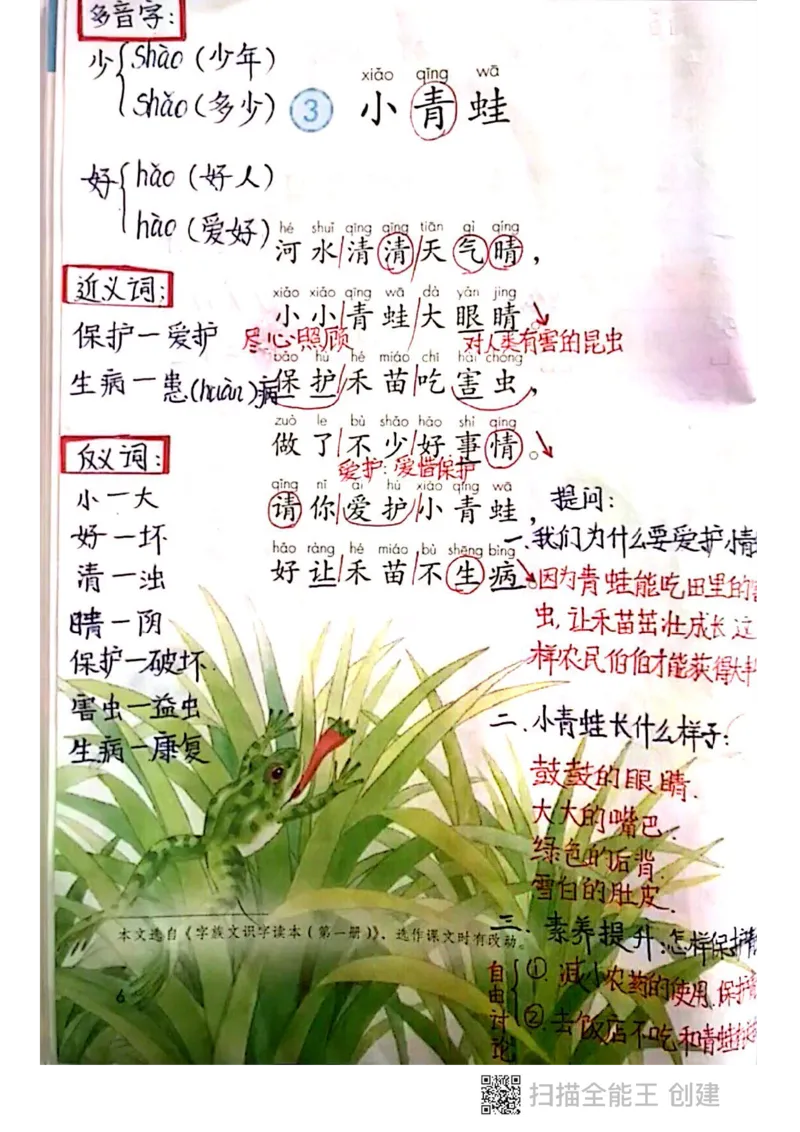 一年级下册课本课堂笔记扫描件_一年级上下册资料_小学一年级学习资料-25年更新版_1-02、小学一年级语文下册_3-6-2-1、复习、知识点、归纳汇总_部编（人教）版