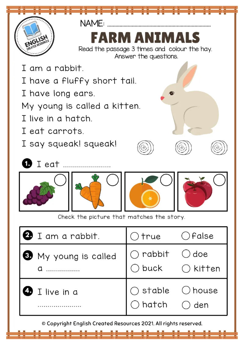 可爱农场动物作业纸_一年级上下册资料_小学一年级学习资料-25年更新版_1-00、幼小衔接_幼小衔接英语启蒙篇