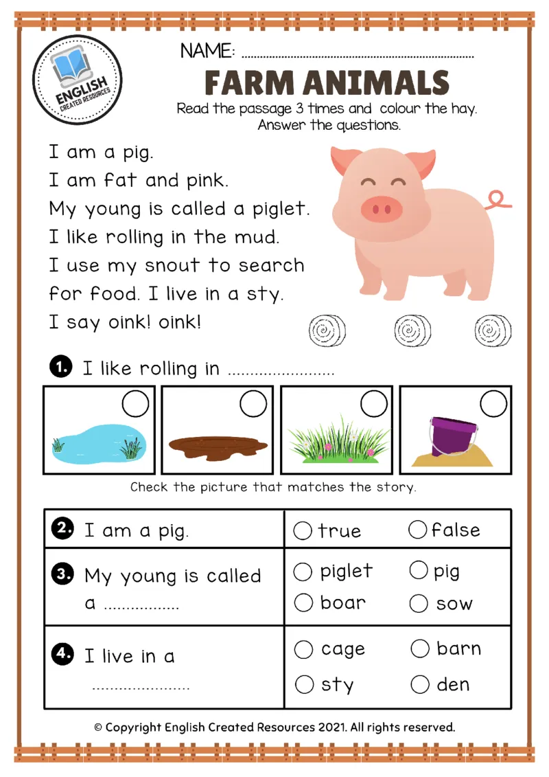 可爱农场动物作业纸_一年级上下册资料_小学一年级学习资料-25年更新版_1-00、幼小衔接_幼小衔接英语启蒙篇
