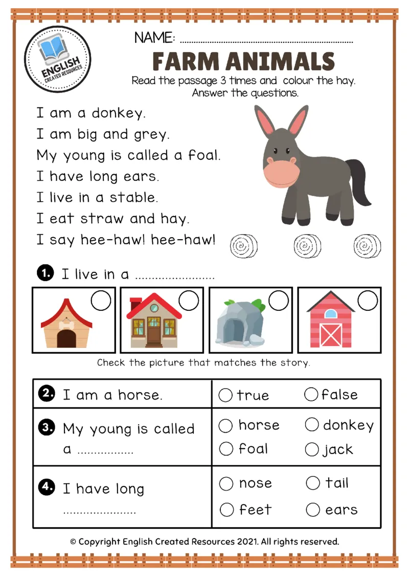 可爱农场动物作业纸_一年级上下册资料_小学一年级学习资料-25年更新版_1-00、幼小衔接_幼小衔接英语启蒙篇