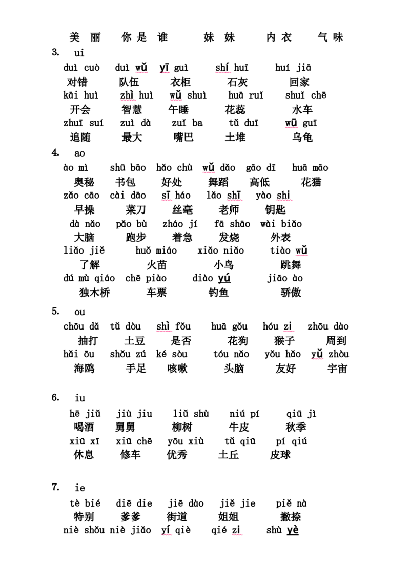 小学一年级上册语文资料-语文拼音拼读联系汇总（二）_一年级上下册资料_小学一年级学习资料-25年更新版_1-01、小学一年级语文上册_01、知识汇总