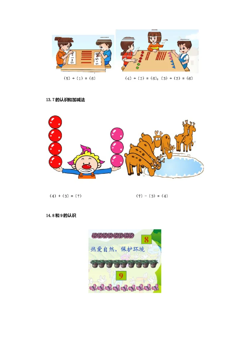 人教版一年级数学知识点归纳_一年级上下册资料_小学一年级学习资料-25年更新版_1-04、小学一年级数学下册_1-4-1、复习、知识点、归纳汇总_人教版