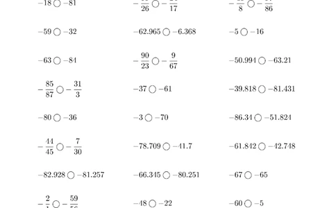 口算题(负数比大小)1000题_小学数学口算竖式脱式计算应用题一二三四五六年级上下册电_小学数学口算题库电子版（1-6）_小学数学口算六年级_口算6年级16500题