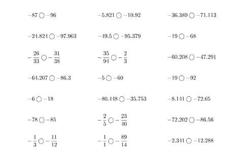 口算题(负数比大小)1000题_小学数学口算竖式脱式计算应用题一二三四五六年级上下册电_小学数学口算题库电子版（1-6）_小学数学口算六年级_口算6年级16500题