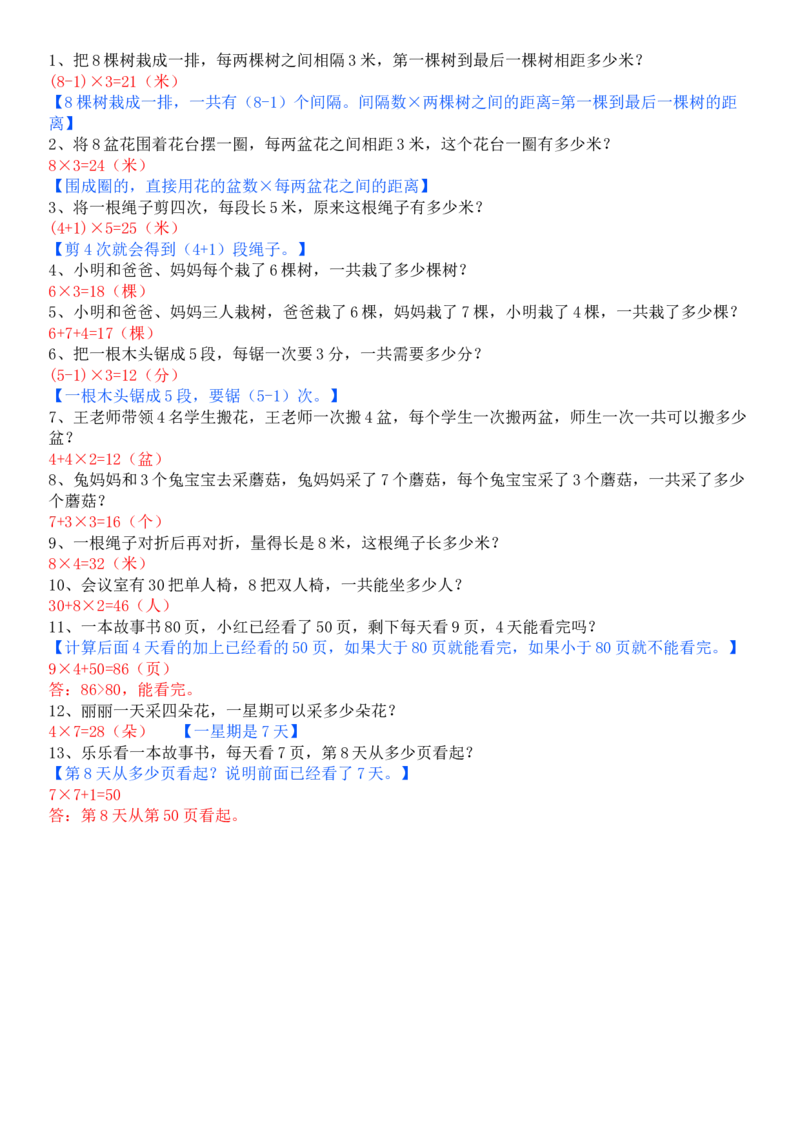 人教版二年级数学上册易错题集锦(附答案)(1)_二年级上下册资料_二年级语数英上下册学习资料_3-7-3、小学二年级数学上册_人教版_6、专项练习