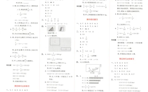 六年级数学上册人教版25秋《53天天练》测评卷答案_25秋小学语数英习题试卷_数学_人教版_1-6年级数学人教版上册25秋《53天天练》_六年级数学上册人教版25秋《53天天练》