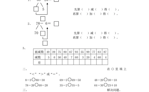 一年级下册数学(全册)练习题_一年级上下册资料_小学一年级学习资料-25年更新版_1-04、小学一年级数学下册_1-4-2、练习题、作业、试题、试卷_通用
