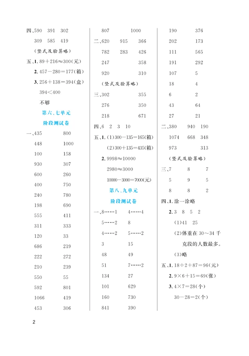 《黄冈口算天天练》数学2年级下册（63QD）_二年级上下册资料_小学二年级学习资料-25年更新版_2-04、小学二年级数学下册_2-4-2、练习题、作业、试题、试卷_青岛版63_电子册类