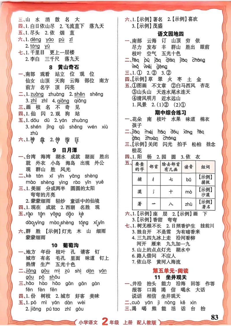 二年级语文人教版上册25秋《王朝霞活页默写》_25秋小学语数英习题试卷_语文_1-6年级语文人教版上册25秋《王朝霞活页默写》_二年级语文人教版上册25秋《王朝霞活页默写》